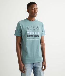 Camiseta Manga Curta com Estampa World Rowing
