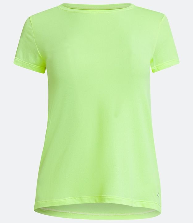 Camiseta Esportiva Básica em Poliamida com Manga Curta Verde Limão 5