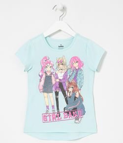 Blusa infantil Estampa de Meninas Anime - Tam 5 a 14 anos