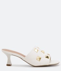 Sandália Tamanco Salto Diferenciado Satinato