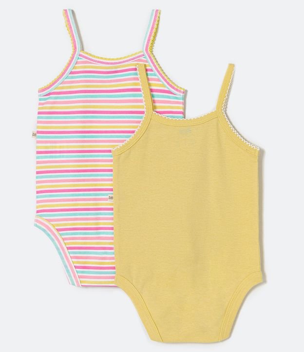 Kit 02 Bodies Infantil con Detalles de Picuetas - Talle 0 a 18 meses Multicolores 2