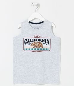 Camiseta Infantil Sem Manga Estampa Localizada Califórnia - Tam 5 a 14 anos