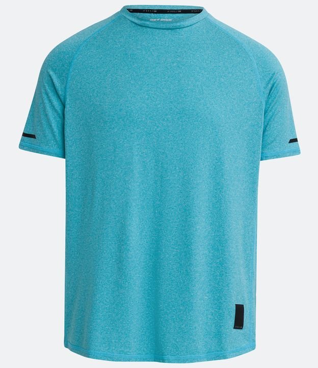 Camiseta Esportiva com Detalhes Contrastantes e Manga Curta Azul Médio 9