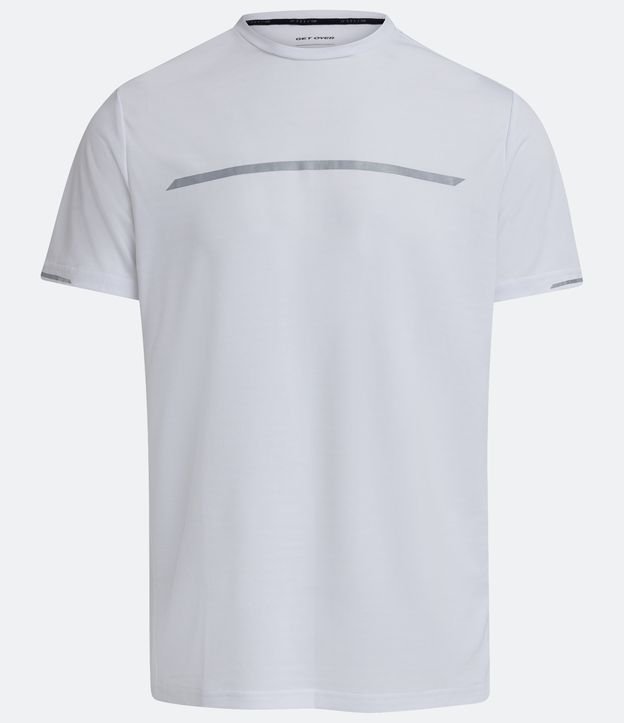 Camiseta Esportiva com Detalhes Refletivos e Manga Curta Branco 6