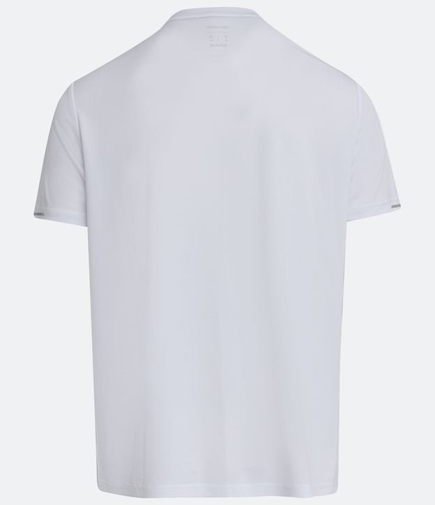 Camiseta Esportiva com Detalhes Refletivos e Manga Curta Branco 7