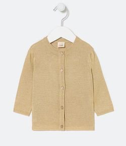 Cardigan Infantil com Fio Metalizado - Tam  0 a 18 meses