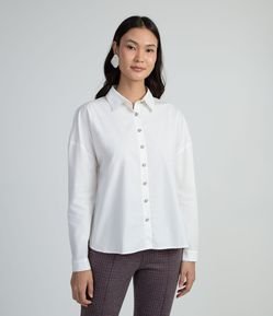 Camisa Manga Larga en Tricolina con Barra Mullet