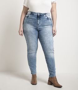 Calça Push Up Skinny Jeans Marmorizada Curve & Plus Size