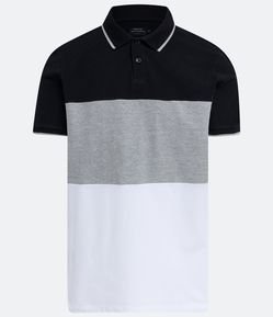 Polo Manga Curta em Algodão com Recortes