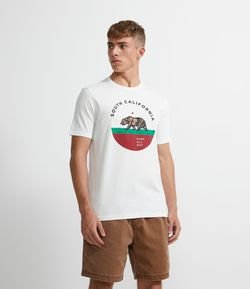 Camiseta Manga Curta Estampa Urso California