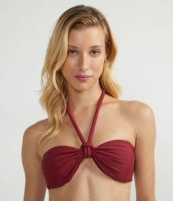 Biquíni Top Bandeau com Alça Grossa Amarrada no Pescoço
