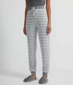Calça de Pijama em Viscolycra Listrada
