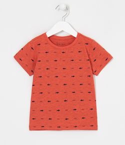 Camiseta Infantil Estampa de Tubarões - Tam 1 a 5 anos