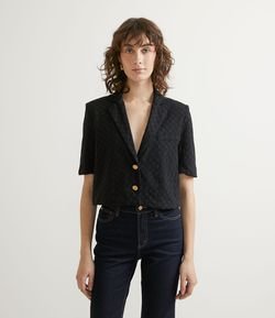 Blazer em Laise com Manga Curta