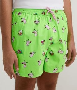 Bermuda Paper Touch Com Estampa do Coragem O Cão Covarde