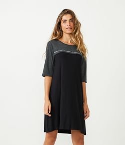 Camisola Manga Curta em Viscolycra com Estampa Escrita