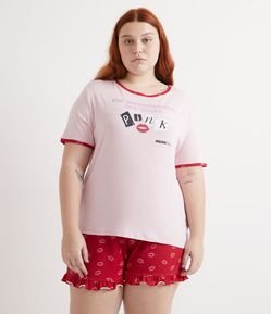 Pijama Curto em Viscolycra Estampa Meninas Malvadas Curve & Plus Size