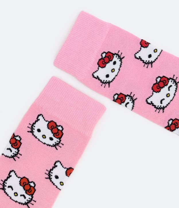 Meia Cano Alto em Algodão com Estampa Hello Kitty