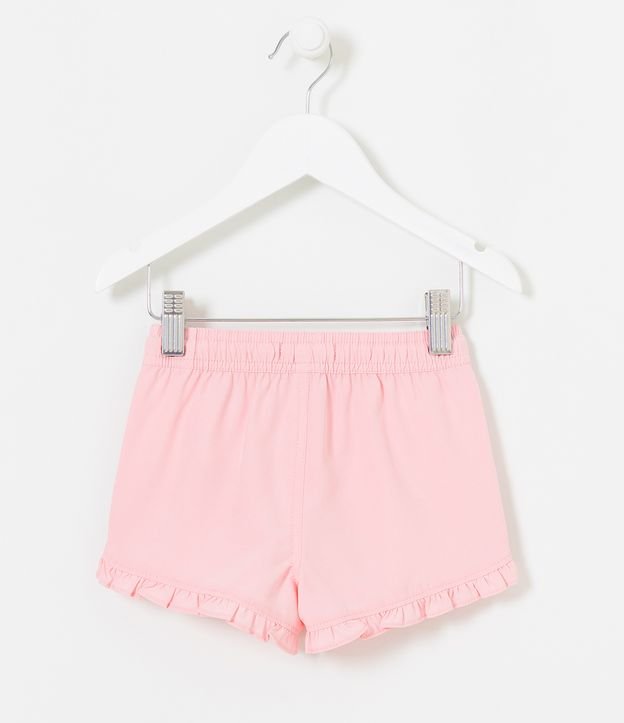 Short Infantil en Microfibra con Volados - Talle 1 a 5 años Rosado 2