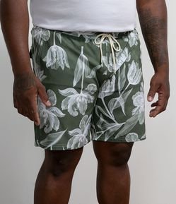 Bermuda de Banho Floral - Plus Size