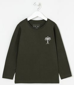 Camiseta Infantil Estampa Tropical - Tam 5 a 14 Anos