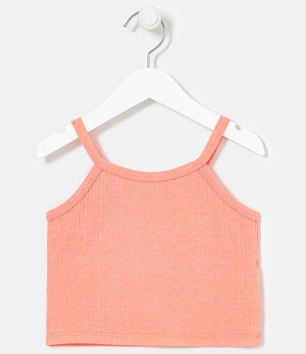 Blusa Regata Cropped Infantil Canelada com Cava Americana - Tam 5 a 14 anos
