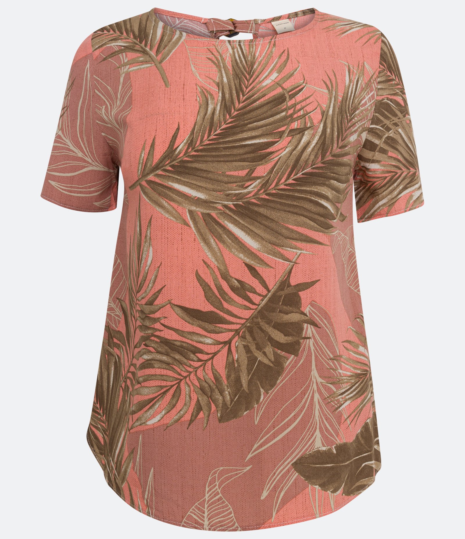 Blusa em Viscose com Estampa Folhagem Rosa 6
