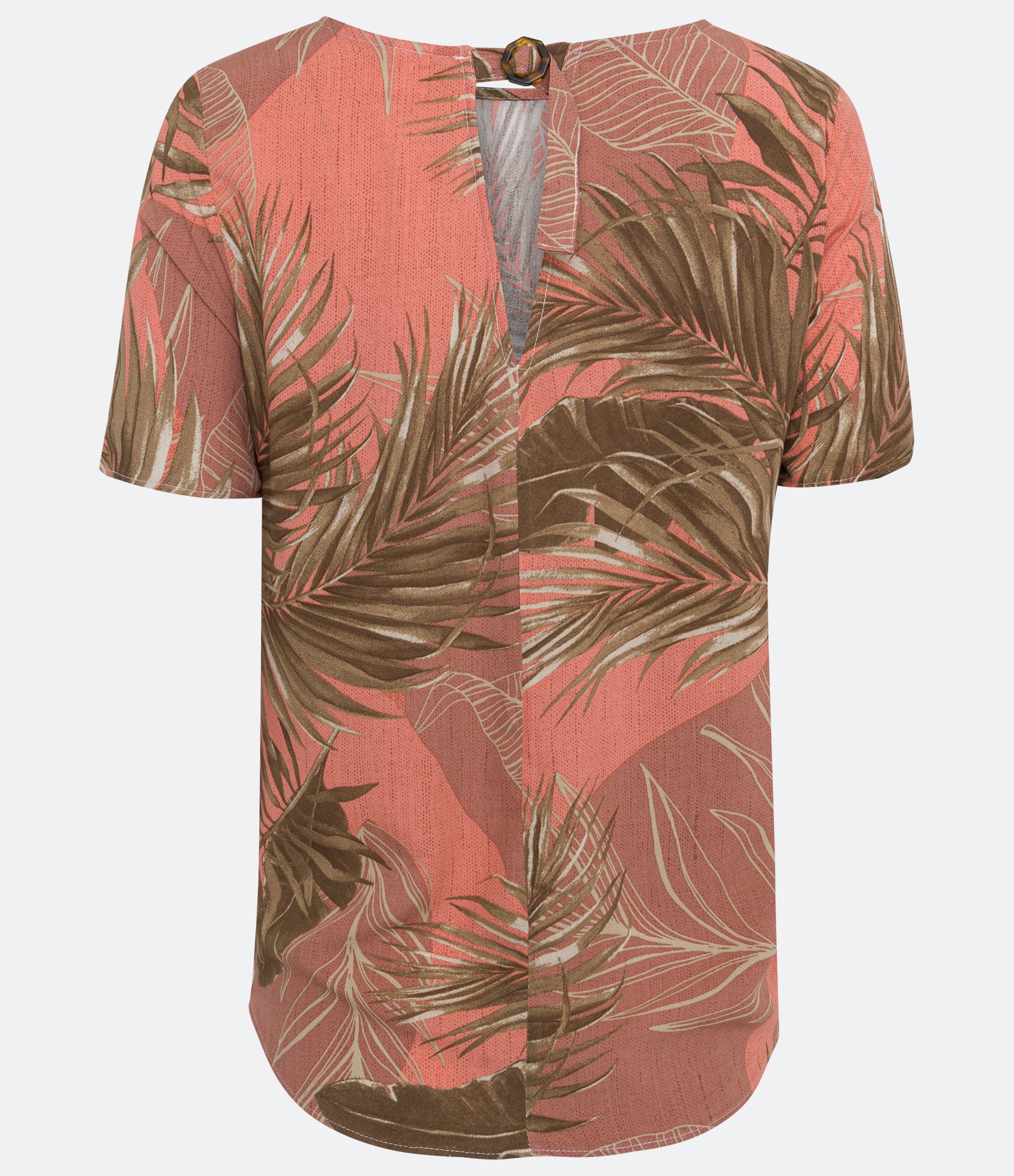 Blusa em Viscose com Estampa Folhagem Rosa 7