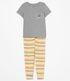 Imagem miniatura do produto Pijama en Viscolycra con Blusa Manga Corta y Pantalón Estampado de Rayas Gris 6