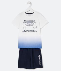 Pijama Infantil Curto PlayStation - Tam 4 a 10 Anos
