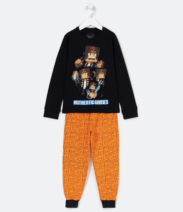 Pijama Infantil Longo Estampa Authentic Games - Tam 5 a 14 anos