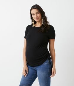 Blusa em Viscose com Cordões Puxadinhos nas Laterais Maternity