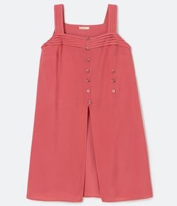 Blusa Regata Alongada com Detalhe em Pregas e Abertura Frontal