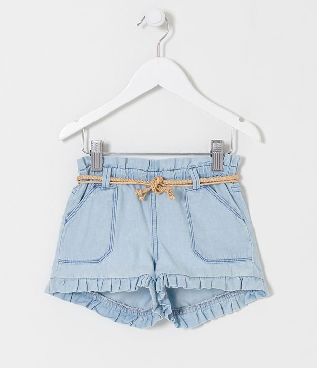 Short Infantil en Jeans con Cinturón - Talle 1 a 5 años Azul 1