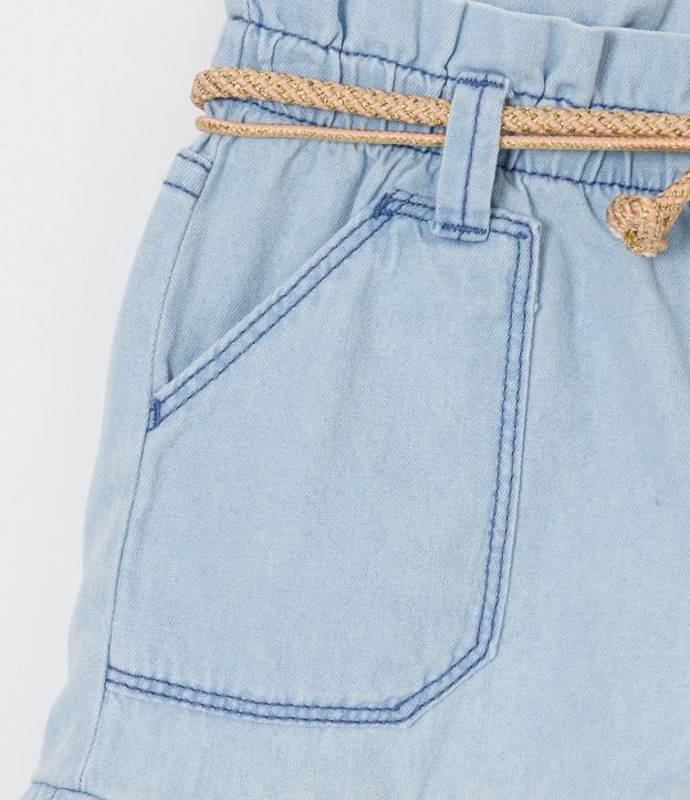 Short Infantil en Jeans con Cinturón - Talle 1 a 5 años Azul 4