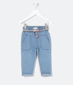 Calça Infantil Bombachinha em Jeans com Cinto - Tam 1 a 5 anos