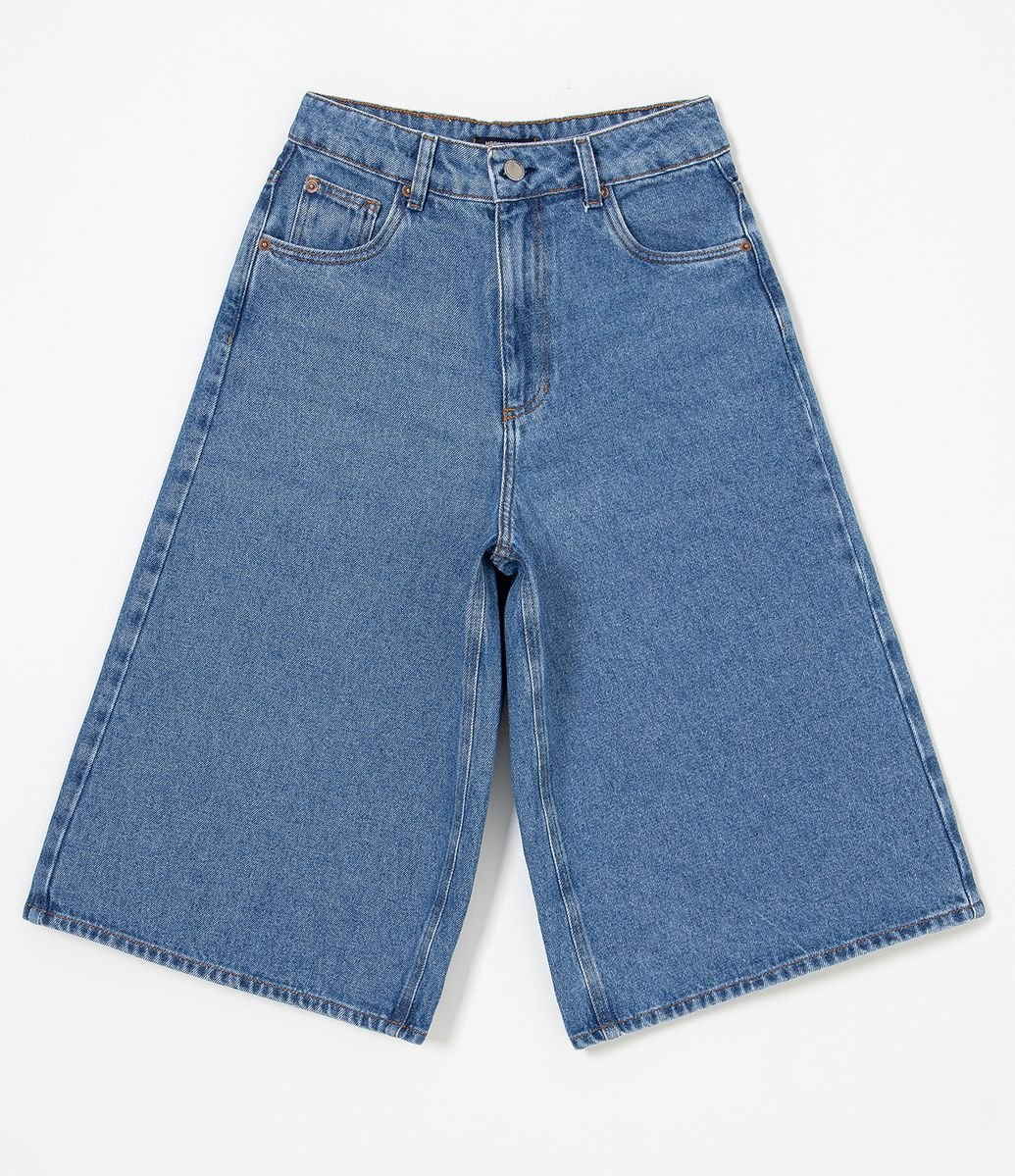 bermuda jeans alongada