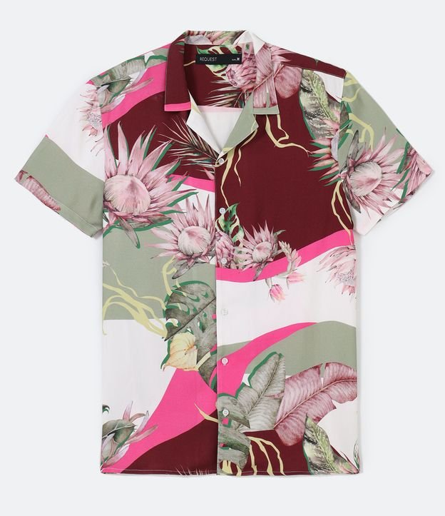 Camisa Manga Curta com Estampa Floral