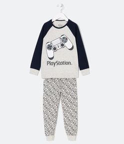 Pijama Longo Infantil com Estampa Playstation - Tam 5 a 14 anos