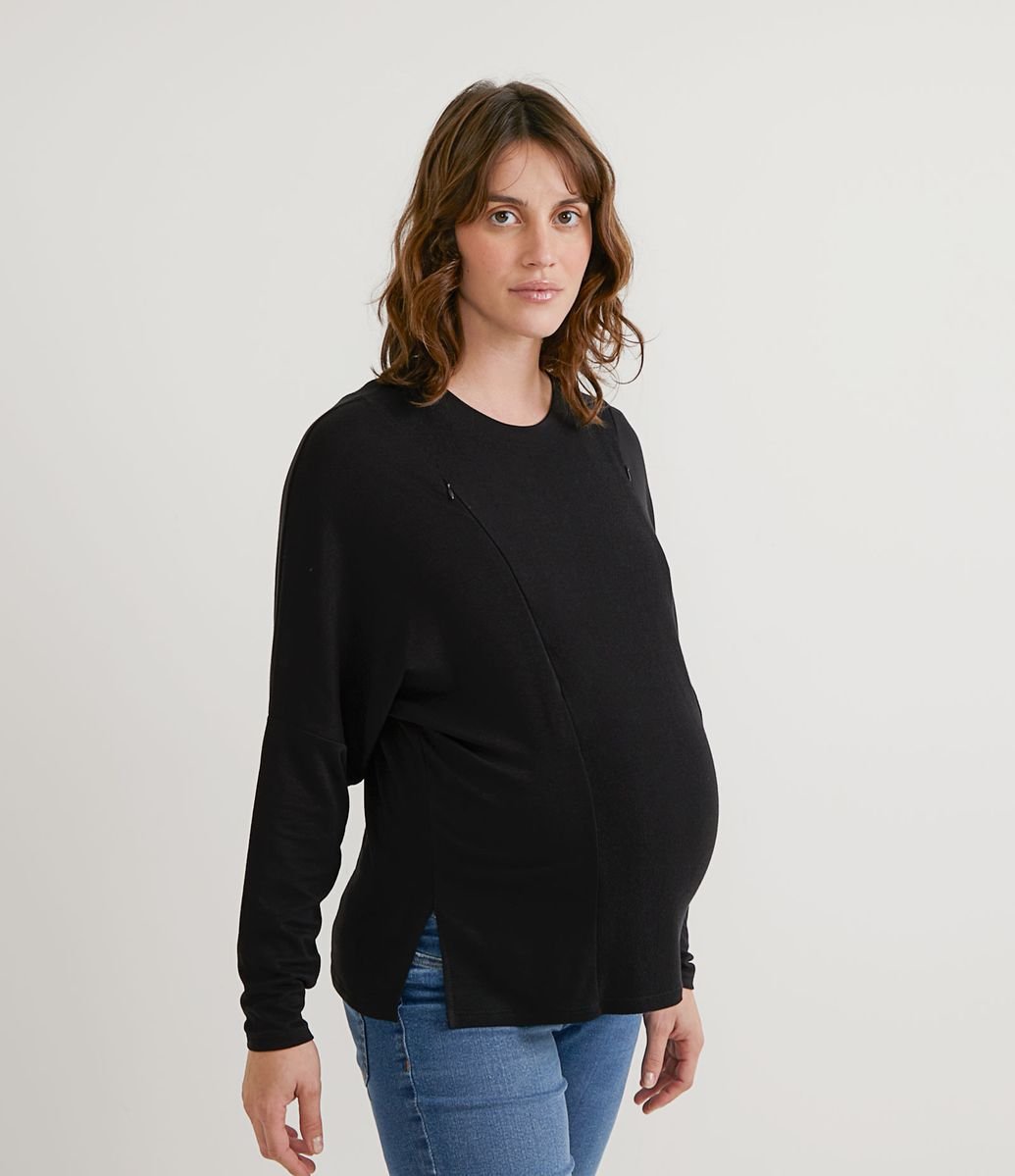 zip up maternity moletom com capuz