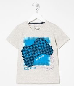 Camiseta Infantil Estampa Controle Game - Tam 5 a 14 anos