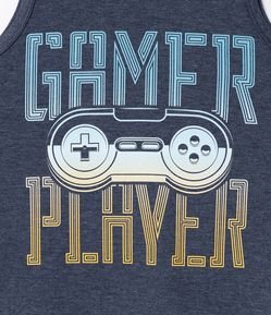 Regata Infantil Estampa Gamer Player - Tam 5 a 14 anos