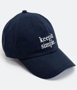 Boné em Algodão com Bordado "Keep it Simple"