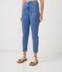 Imagem miniatura do produto Pantalón Mom Jeans con Elástico en la Cintura Azul 3