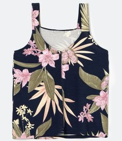 Blusa Regata em Viscose com Estampa Floral