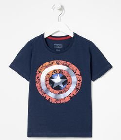 Camiseta Infantil Escudo Capitão América - Tam 5 a 14 anos