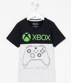 Camiseta Infantil Estampa de Controle Xbox - Tam 5 a 14 anos