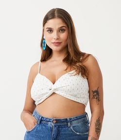 Blusa Super Cropped em Algodão com Busto Torcido