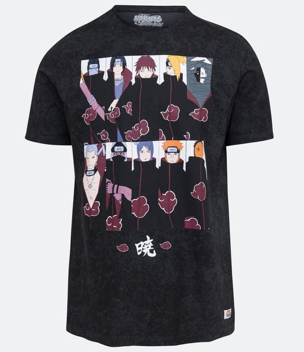 Camiseta de manga curta Naruto Shippuden masculina, Akatsuki