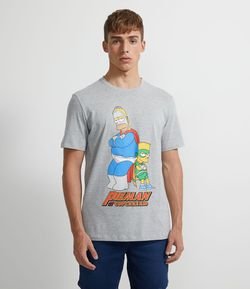 Camiseta Manga Curta Estampa Bart e Homer